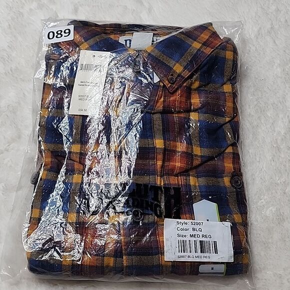089 NWT Men's Free Swingin' Flannel Relaxed Fit Shirt Size Medium - Picture 1 of 8